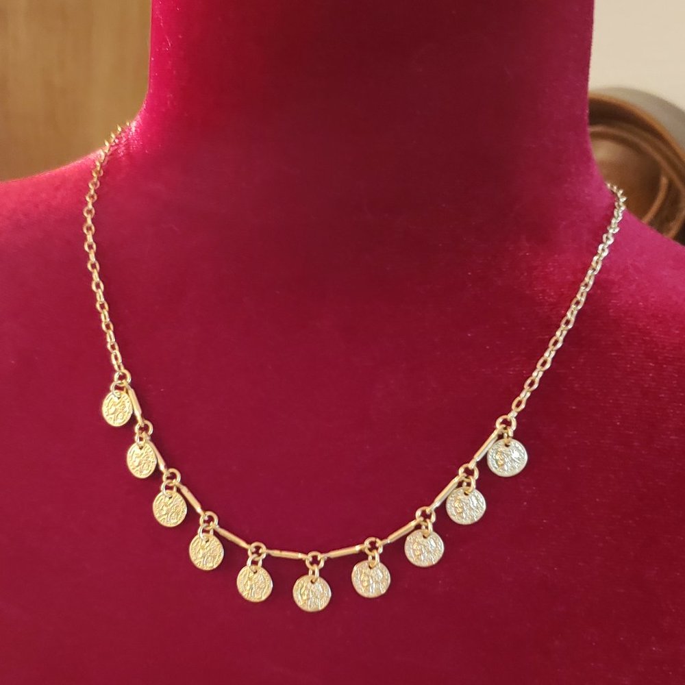 Vintage Gold Coins Necklace Miniature Coin Charms